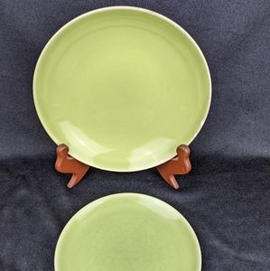 Vintage green harmony house serving bowl & snack plate